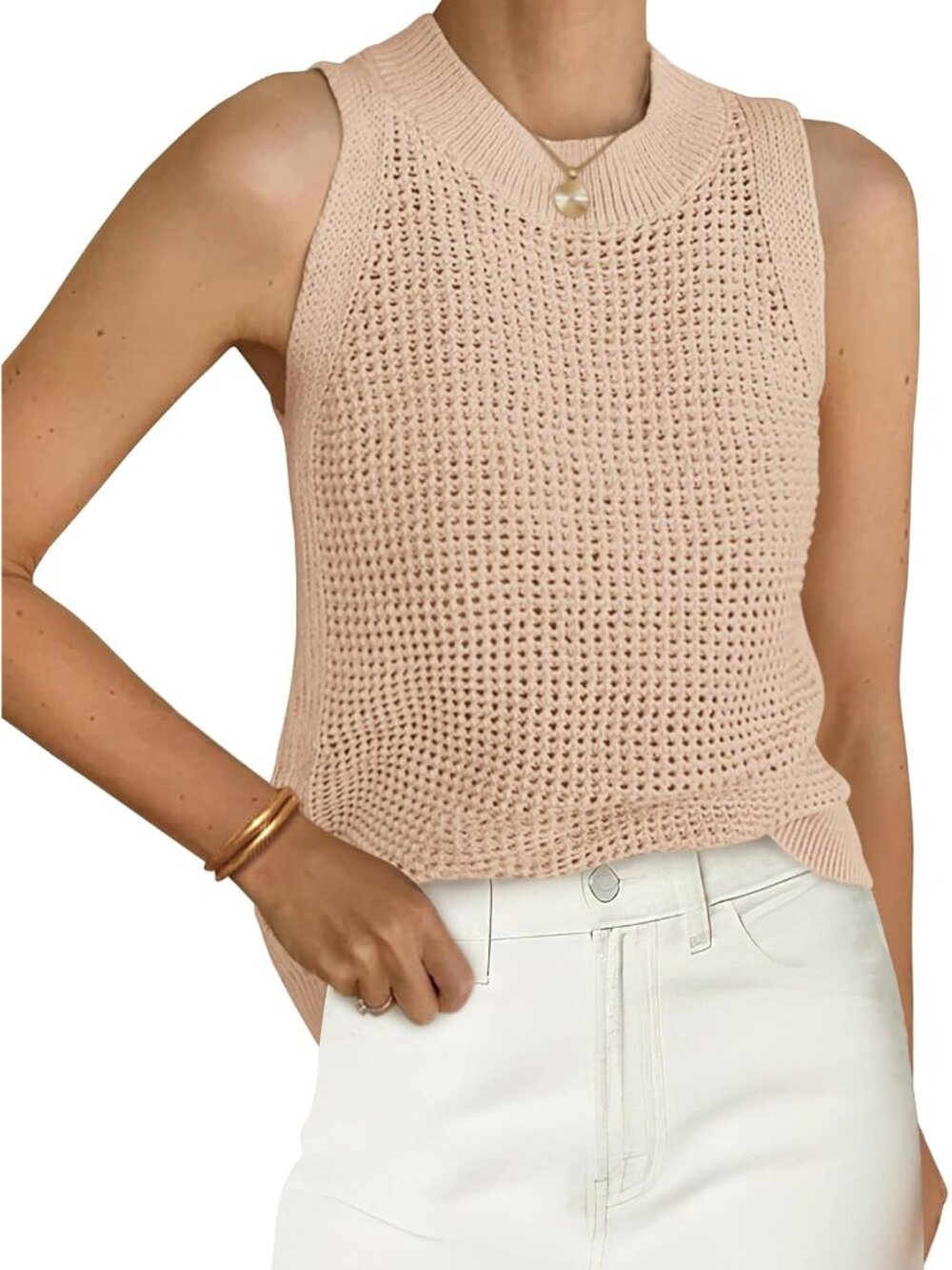 Womens Summer Crochet Tank Tops Knit Sweater